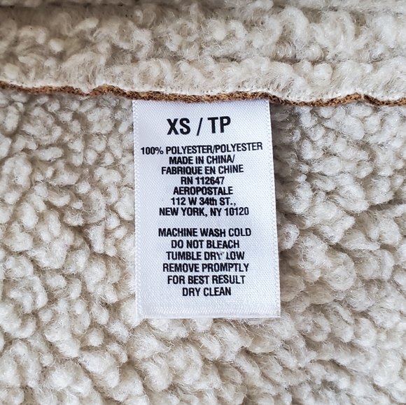 Aeropostale X-Small Faux Sheep Shearling Fleece Jacket - Excellent Condition - Picture 5 of 9